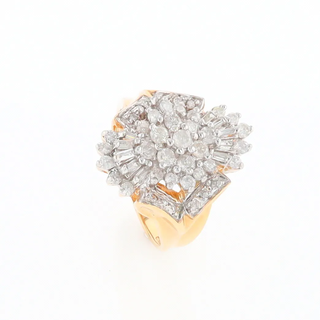 10K Gold Diamond Cluster Cocktail Ring