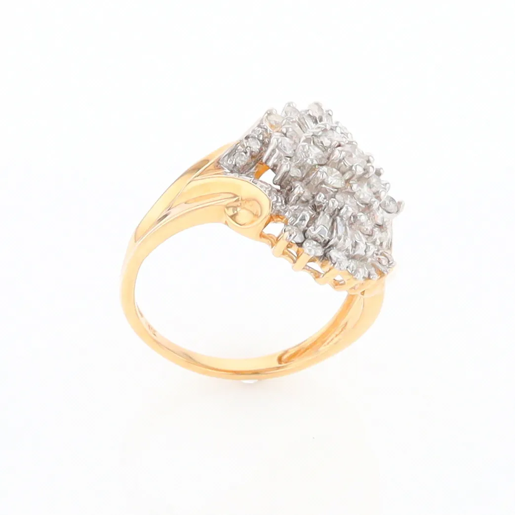 10K Gold Diamond Cluster Cocktail Ring
