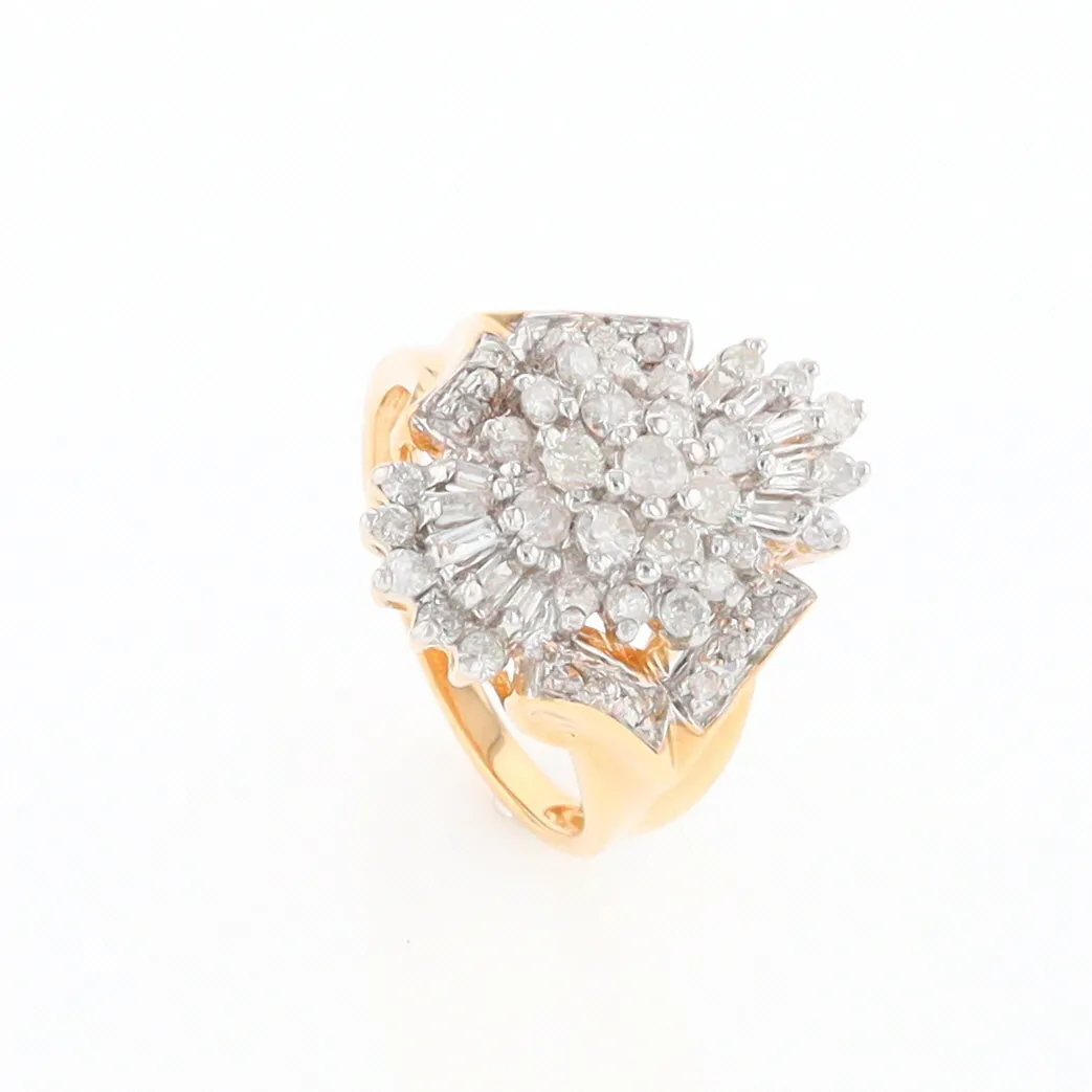 10K Gold Diamond Cluster Cocktail Ring