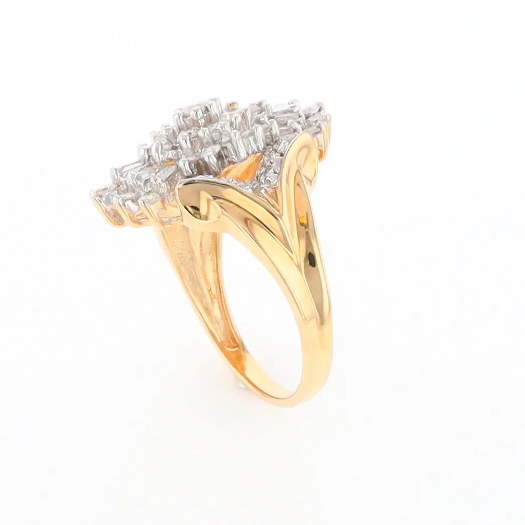 10K Gold Diamond Cluster Cocktail Ring