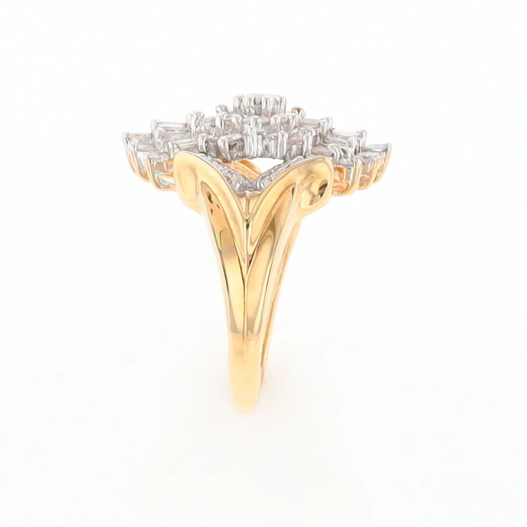 10K Gold Diamond Cluster Cocktail Ring