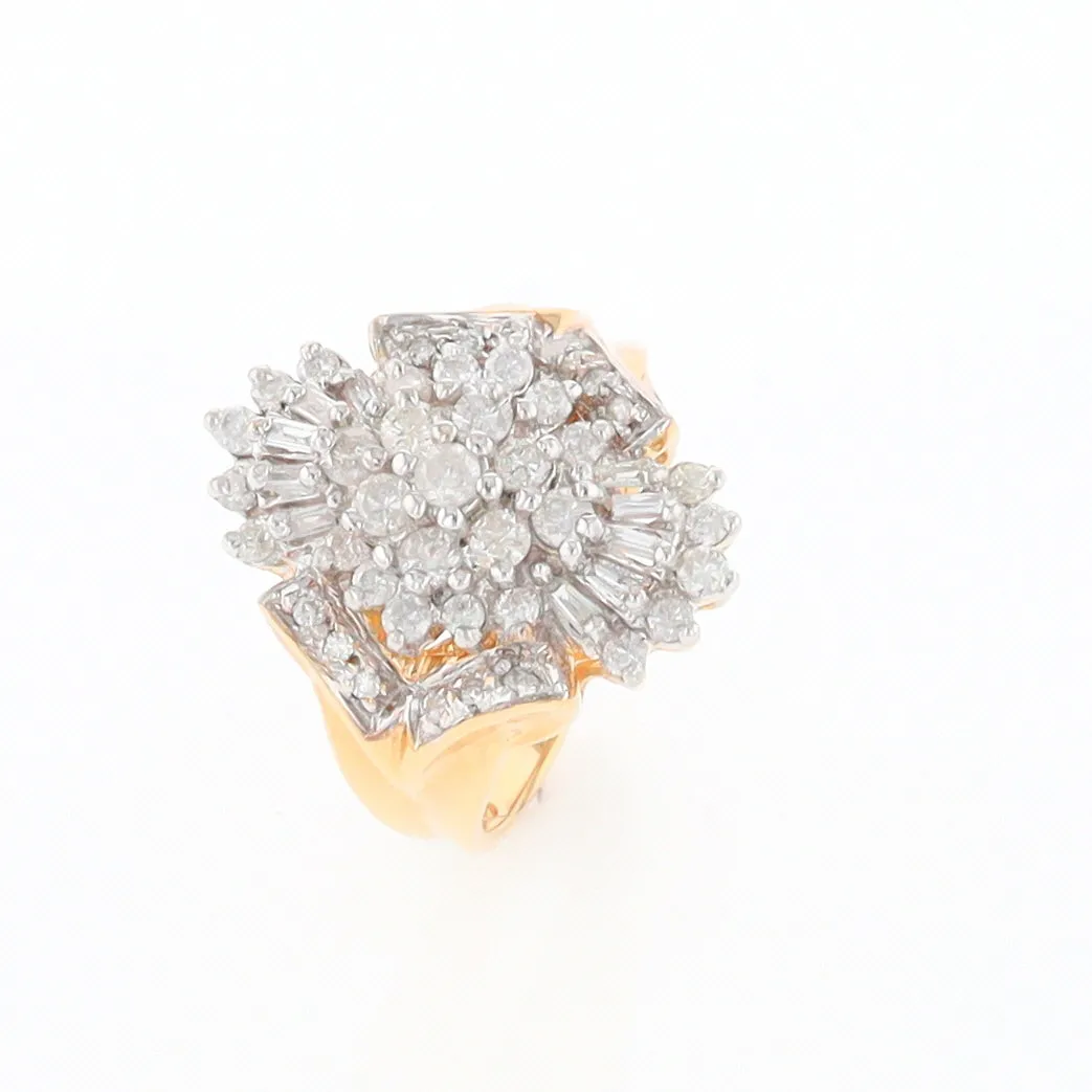10K Gold Diamond Cluster Cocktail Ring