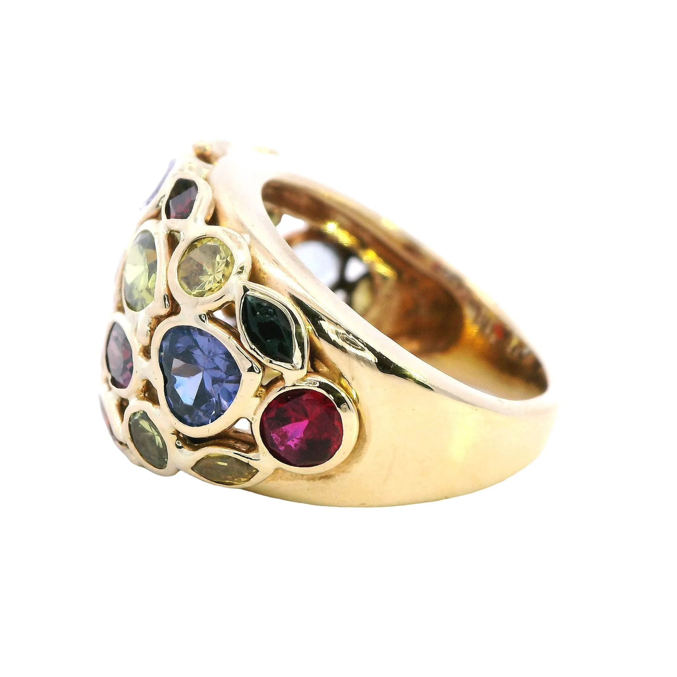Dazzling 14ct Yellow Gold Ring - A Symphony of Colours
