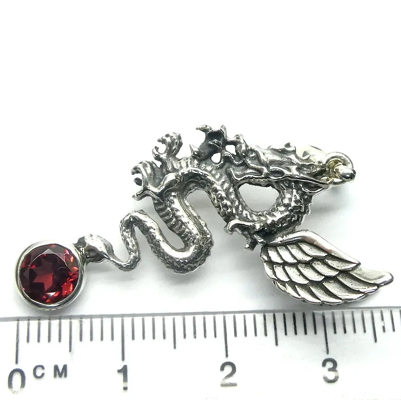 Dragon Pendant with Peridot,  925 Sterling Silver