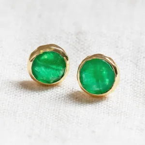 Emerald Silver or Gold Stud Earrings by Tiny Rituals