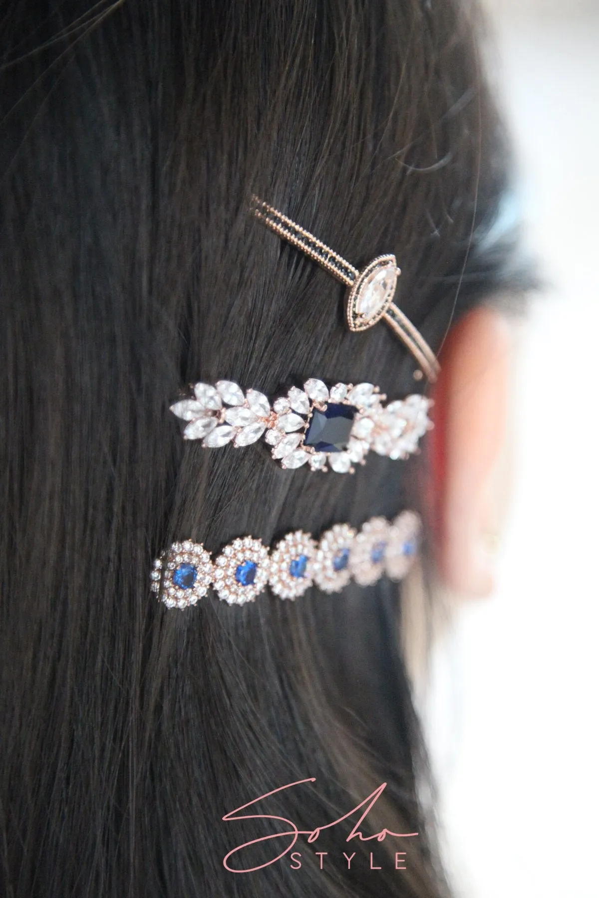 Emerald sparkle hair clip Barrette
