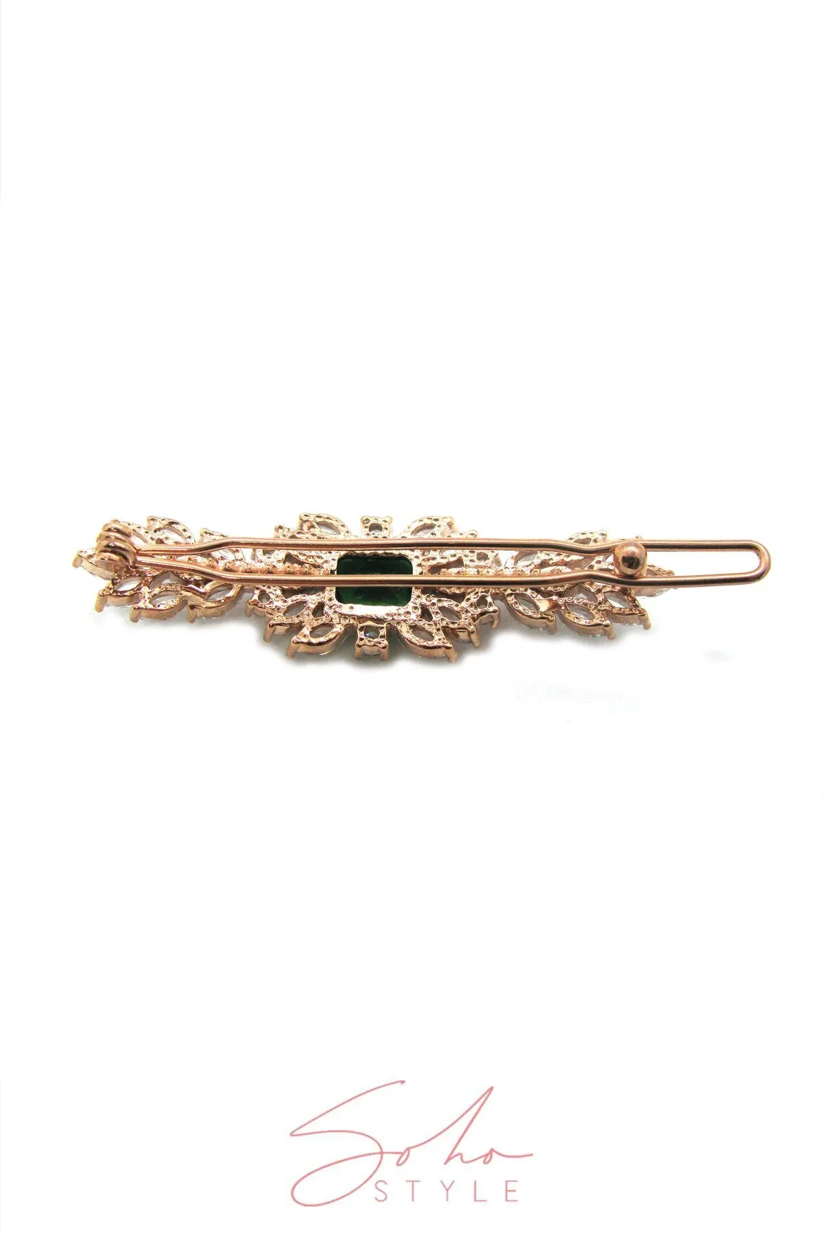 Emerald sparkle hair clip Barrette