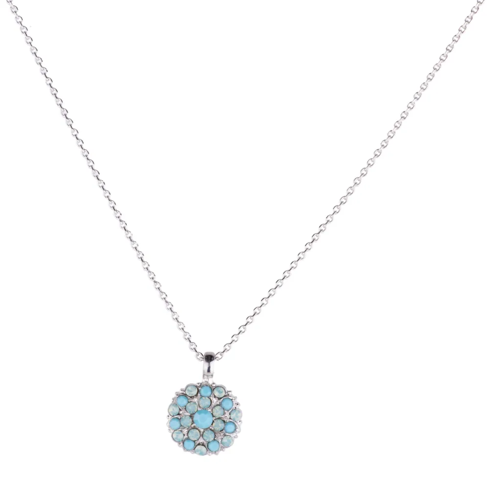 Guardian Angel Pendant in "Turquoise & Pacific Opal" - Rhodium