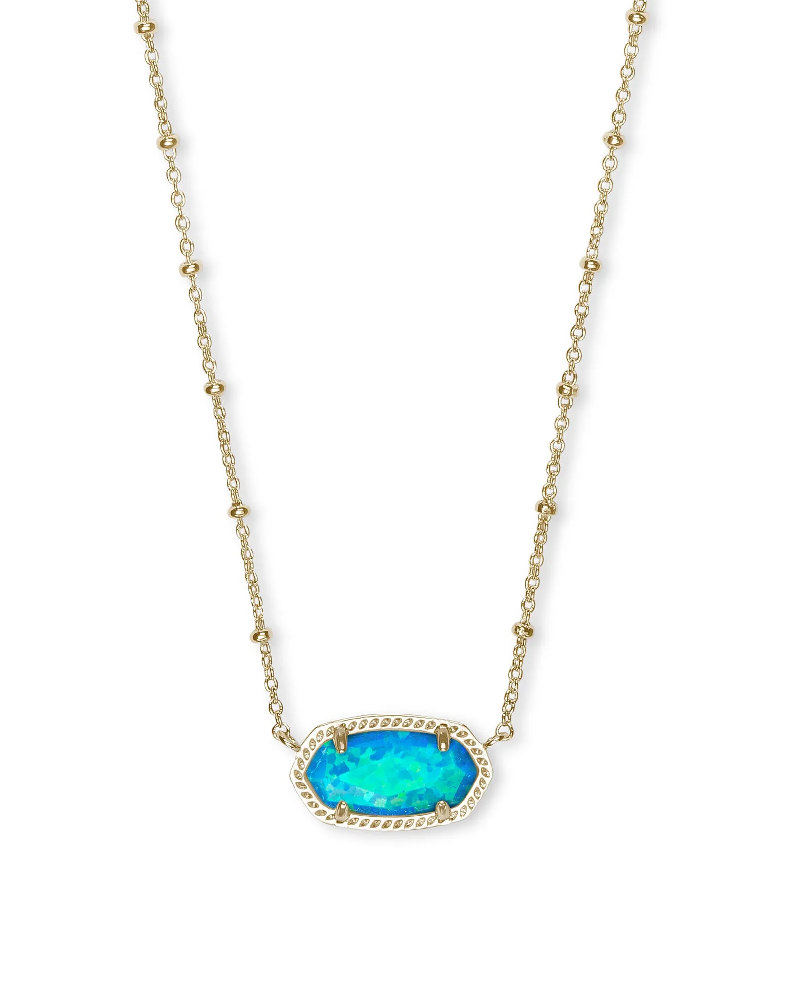 Kendra Scott Elisa Satellite Short Necklace - Gold Turquoise Kyocera Opal