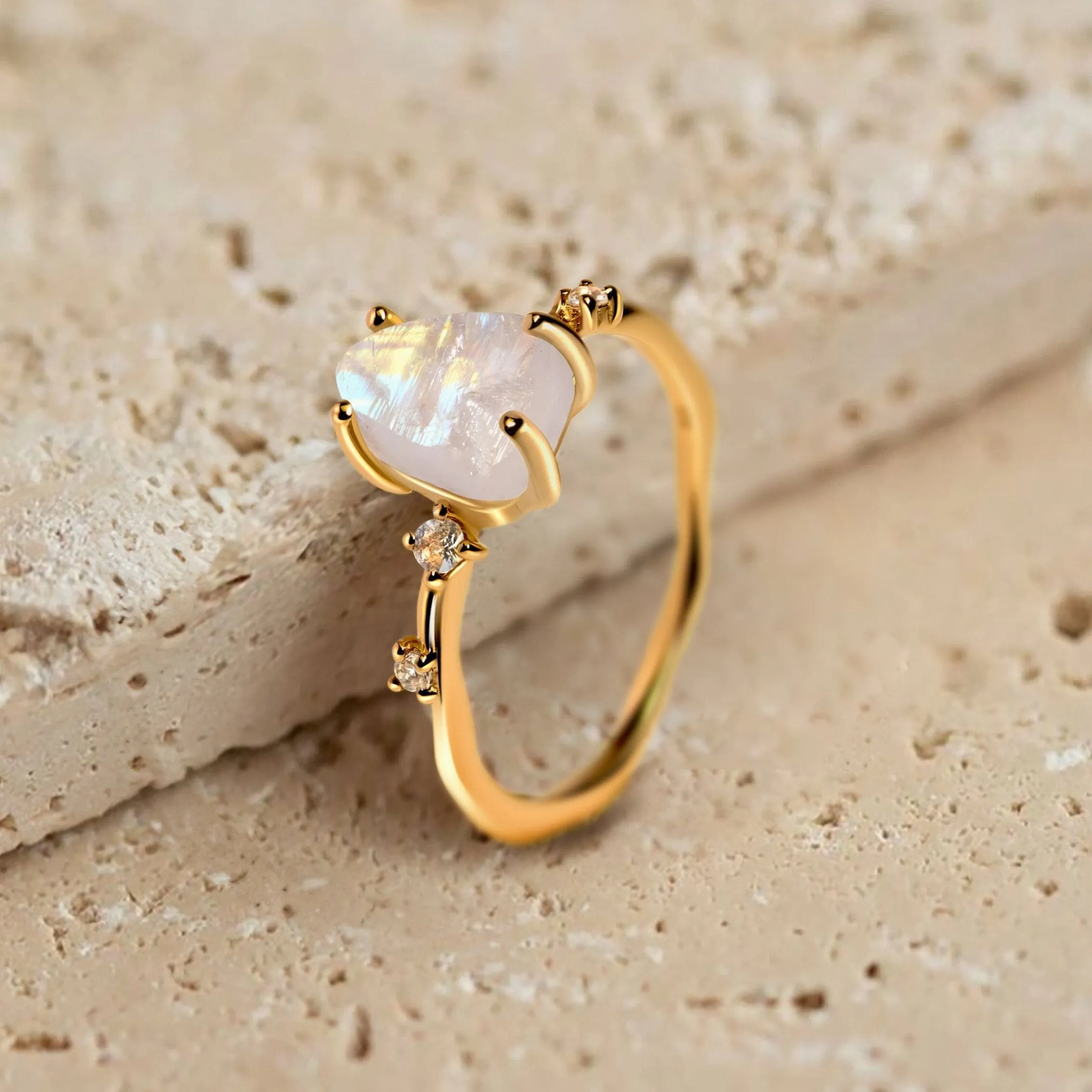 Moonstone Diamond Ring - Flow Sublime