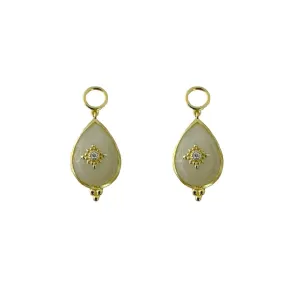 Moonstone with Diamond Center Earring Charms