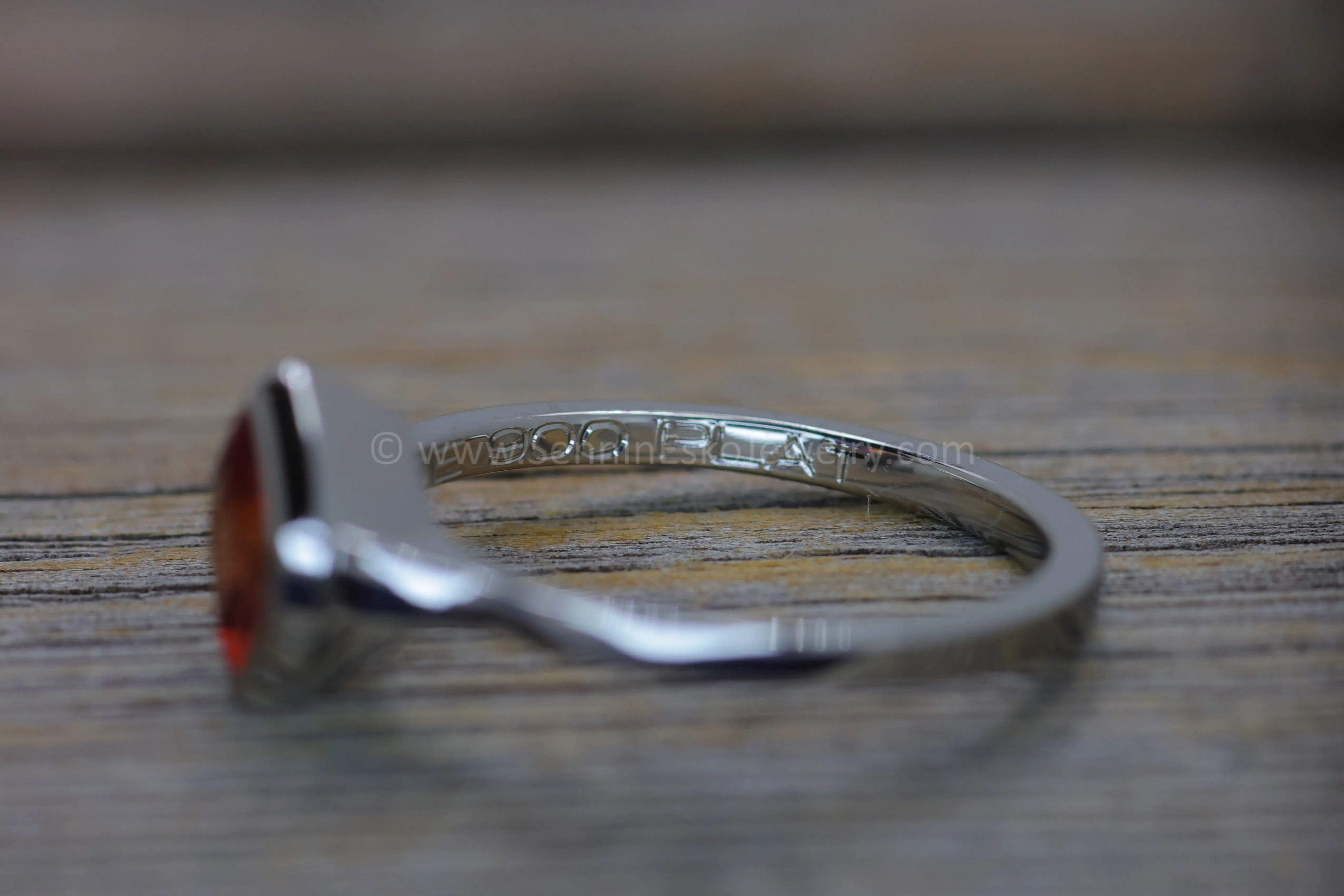 READY TO SHIP 0.82 Carat Ruby Platinum Bezel Ring - Size 6.5