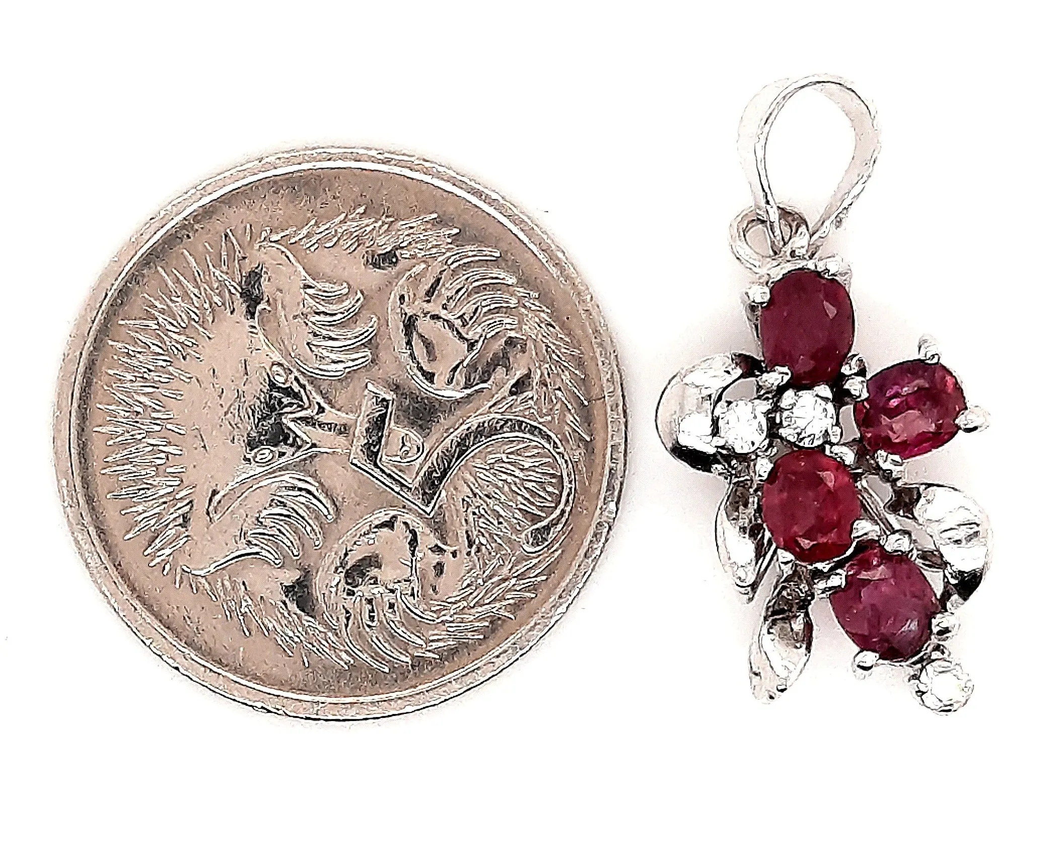 Ruby & Cubic Zirconia 925 Sterling Silver Pendant