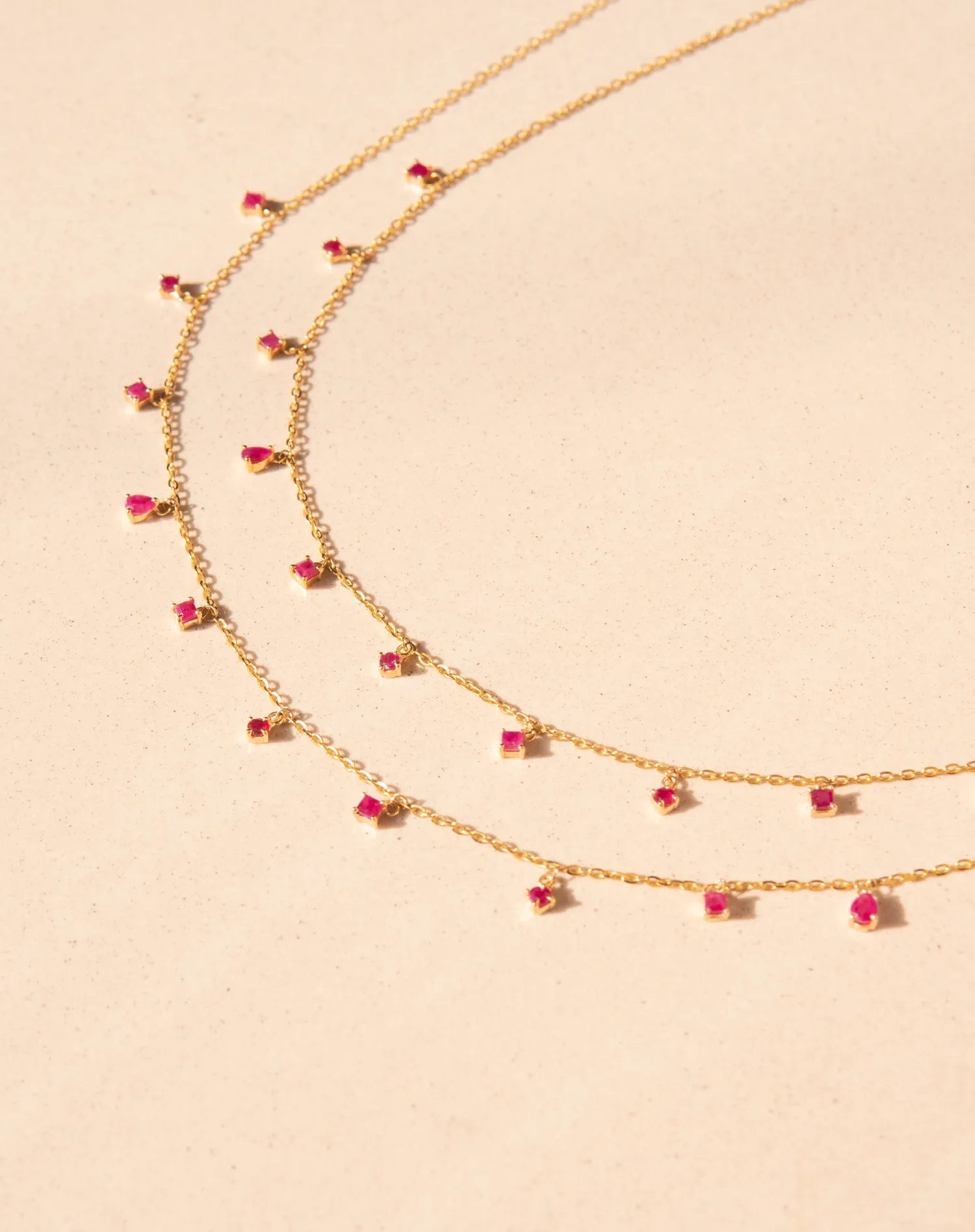 Ruby Shape Necklace