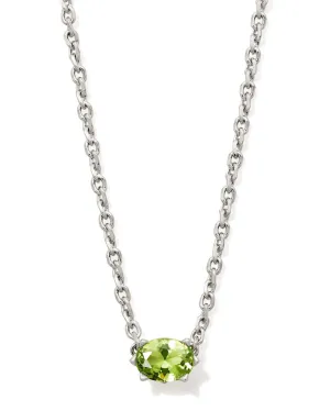 Silver Cailin Pendant Necklace - Green Peridot