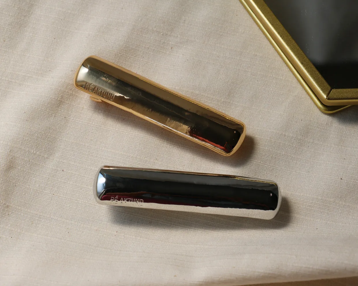 Silver Metal Square Barrette