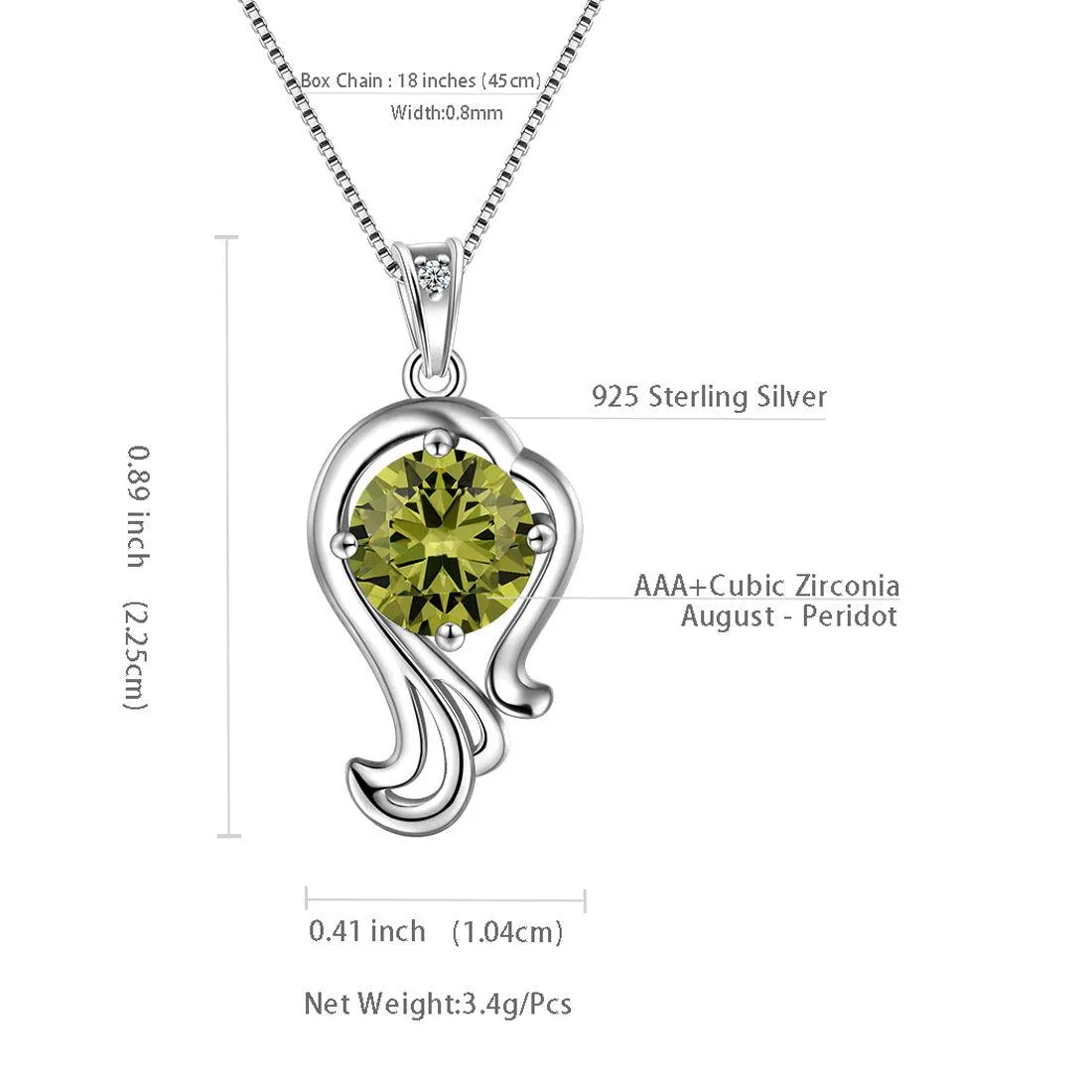 Tokyo Mart Virgo Necklace August Birthstone Pendant Women Girls Jewelry Birthday Gift Women Girls Jewelry Birthday Gift